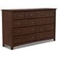 Archbold Furniture Shaker 10-Drawer Dresser in Brown Mahogany, , large