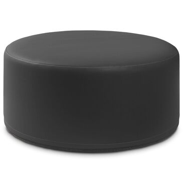 Jaxx Candler Faux Leather Ottoman in Black, , large