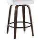 LumiSource Hannah Swivel Counter Stool with White Faux Leather Upholstery in Walnut and Black (Set of 2), , large