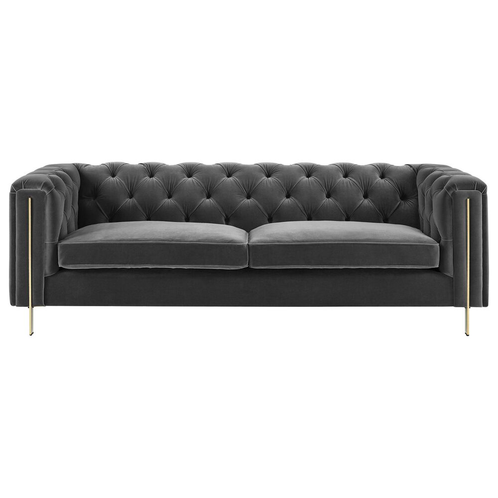 Steve Silver Charlene Stationary Sofa in Gray Velvet, , large