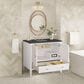 James Martin Vanities Myrrin 36" Vanity in Bright White with 3 cm Charcoal Soapstone Quartz Top, , large