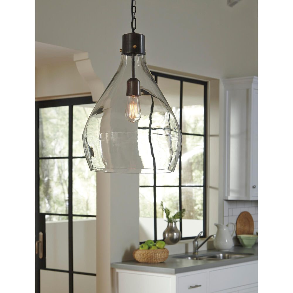 Ashley Avalbane Glass Pendant Light in Dark Gray, , large
