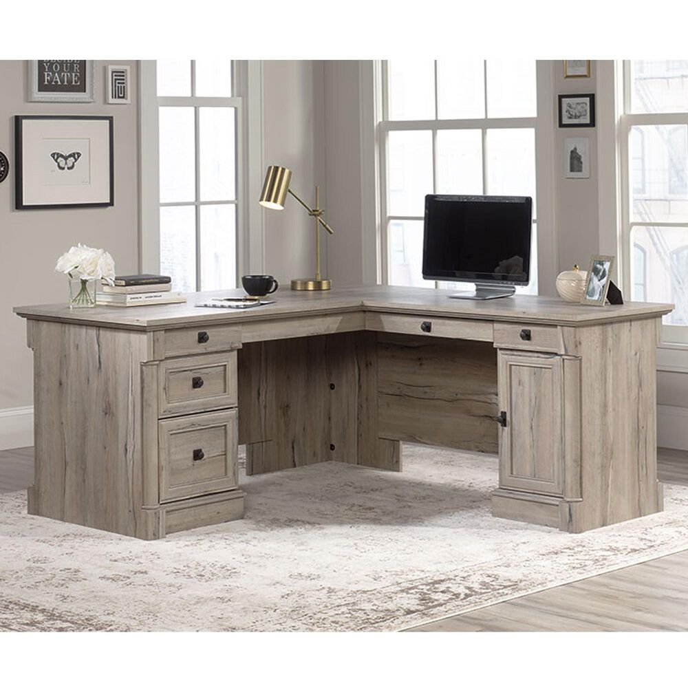 Sauder Palladia L-Shaped Desk in Split Oak, , large