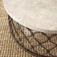 at HOME Roland Cocktail Table in White Stone and Bronze, , large