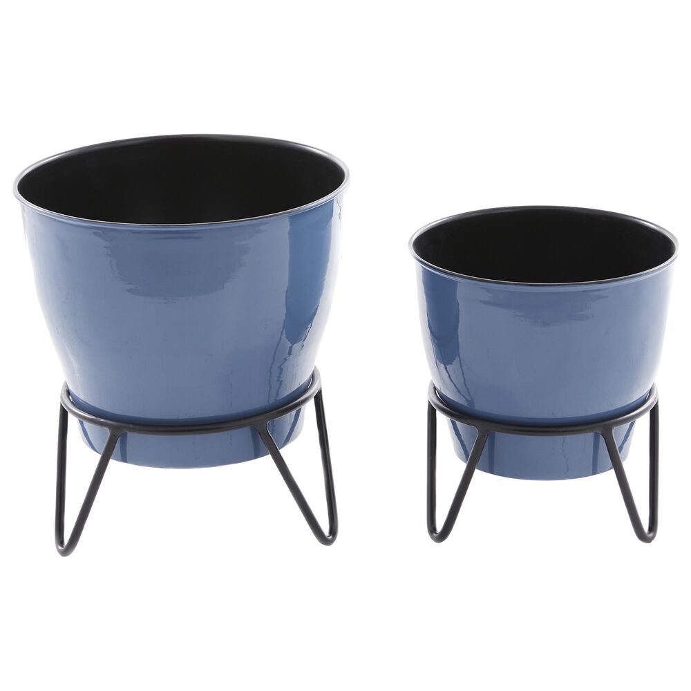 Maple and Jade Planter in Blue and Black (Set of 2), , large