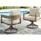Ashley Serene Bay Patio Swivel Dining Chair in White (Set of 2), , large