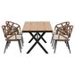 Hearth and Haven 5-Piece Outdoor Dining Set with Brown Rattan Chairs and Plastic Wood Table in Beige, , large
