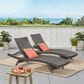 Hearth and Haven Salem PE Wicker Chaise Lounge in Grey (Set of 2), , large
