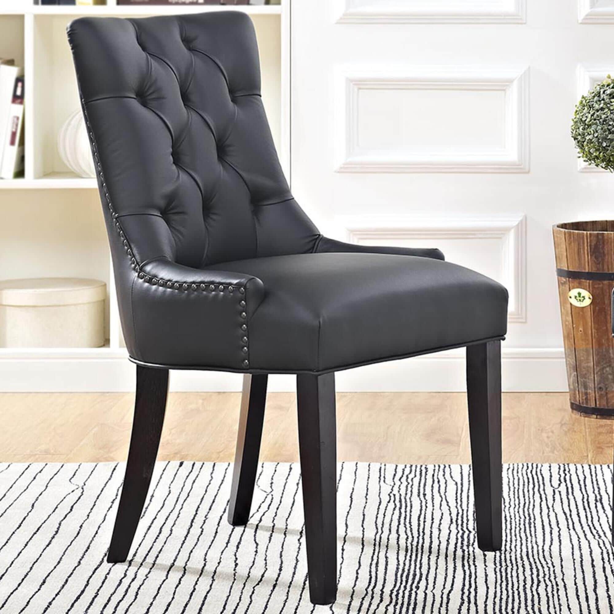 Modway Regent Vinyl Dining Chair in Black NFM