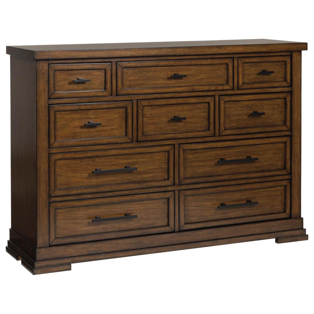 Ashley Taffenbrook 10-Drawer Dresser in Medium Brown, , large