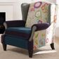 Jennifer Taylor Home Anya Arm Chair in Navy Blue, Purple, Red, Taupe and Green, , large
