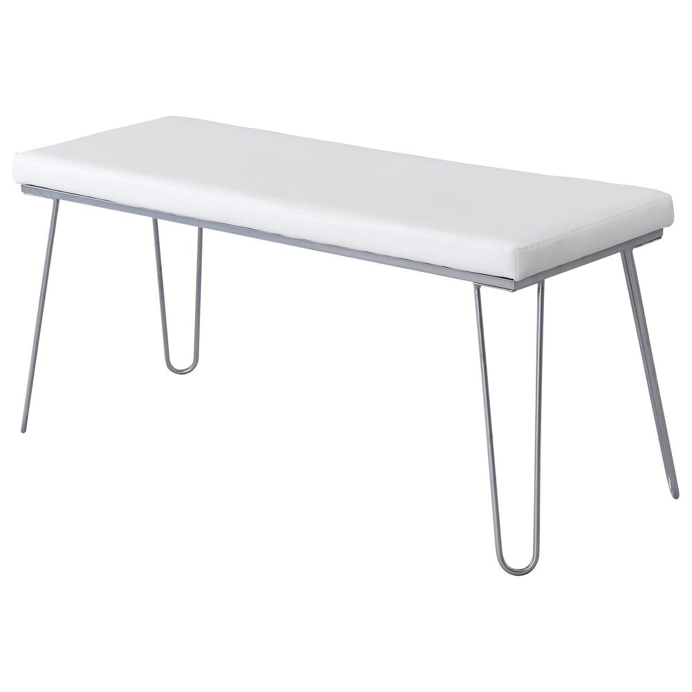 Carolina Chair and Table Morrissey Long Bench in White/Silver, , large