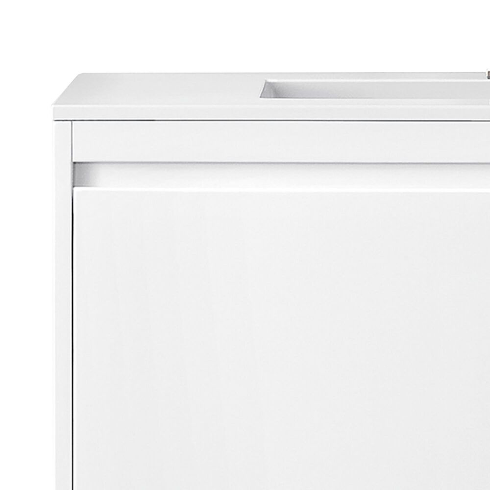 James Martin Mantova 35.4&quot; Single Bathroom Vanity in Glossy White and Matte Black with 2 cm Glossy White Solid Surface Top and Rectangular Sink, , large