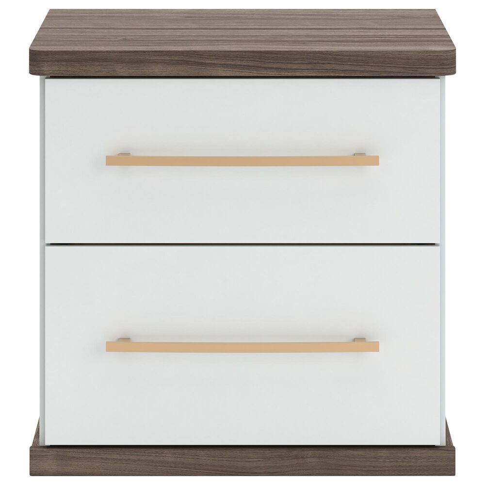 Ashley Kendanport Queen Upholstered Bed with Dresser and Nightstand in Brown and White, , large