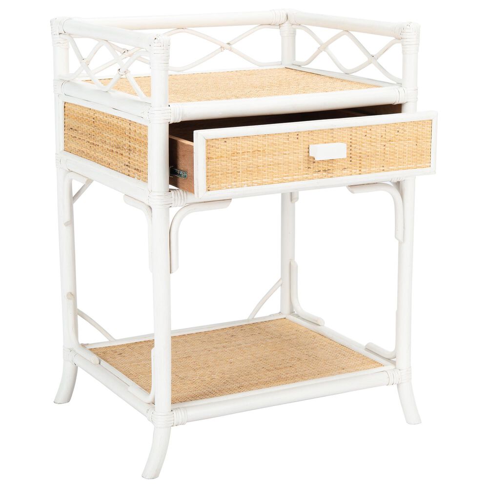 Safavieh Raveena 1-Drawer Nightstand in White, , large