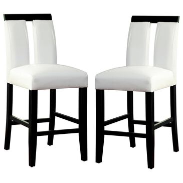 Furniture of America Saenz Counter Side Chair in White (Set of 2), , large