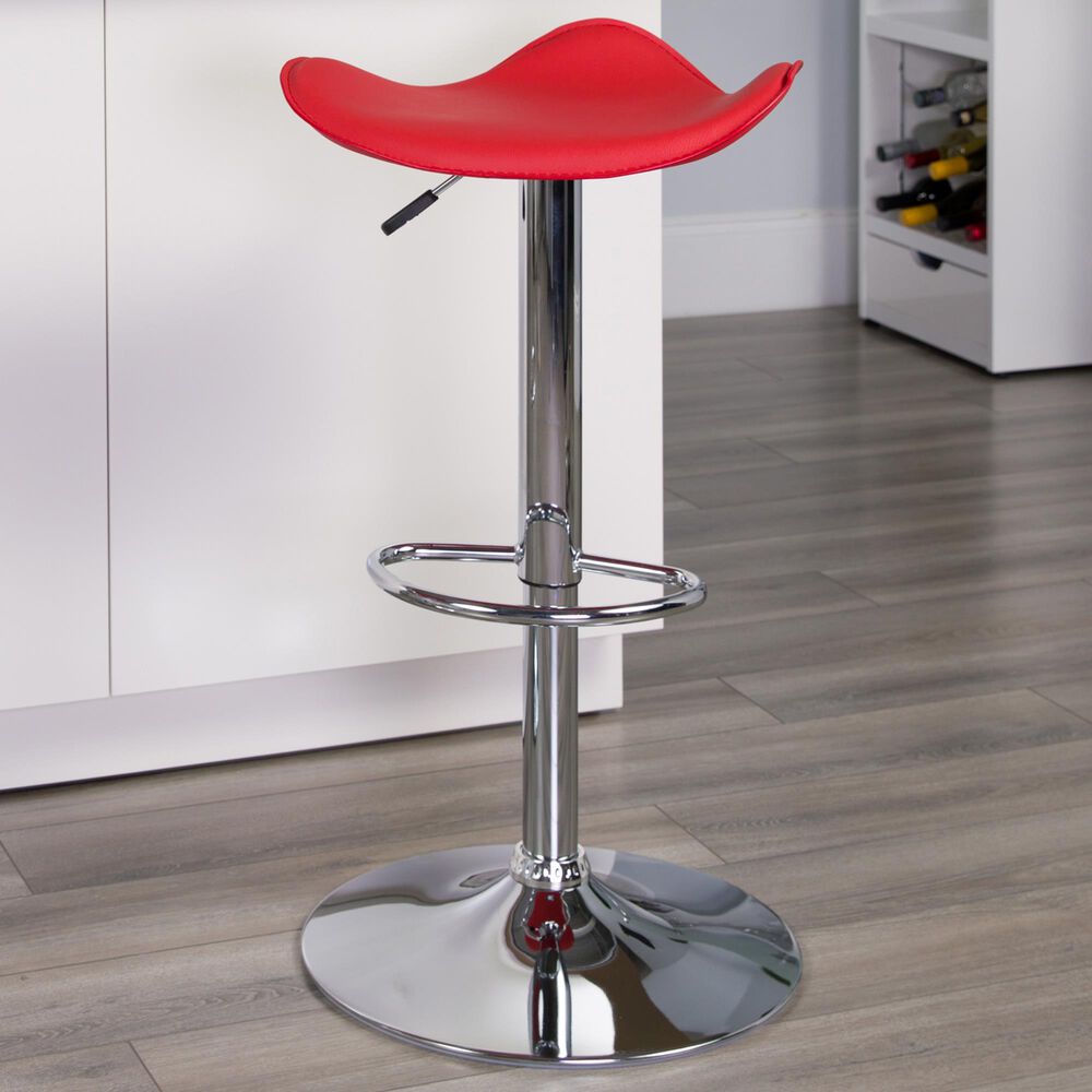 Flash Furniture Adjustable Barstool in Red, , large