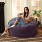 Jaxx Saxx 4" Large Round Bean Bag Chair in Purple, , large