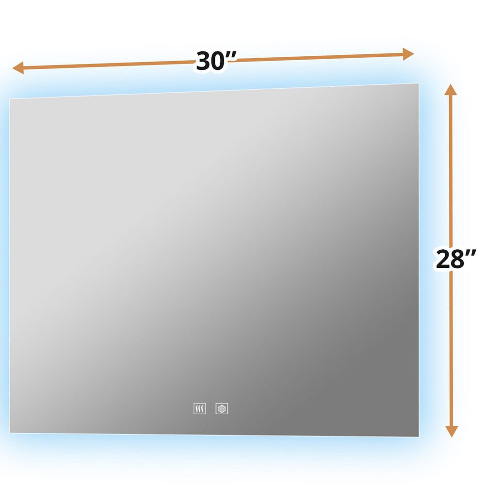 Lexora Home Vellum 30" x 28" LED Vanity Mirror, , large