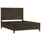 Hawthorne Furniture Norwich Queen Platform Panel Bed with LED Lighting in Dark Rustic Oak, , large