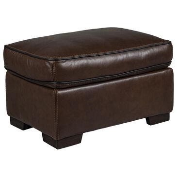Simon Li Leather Ottoman in Longhorn Bramble, , large