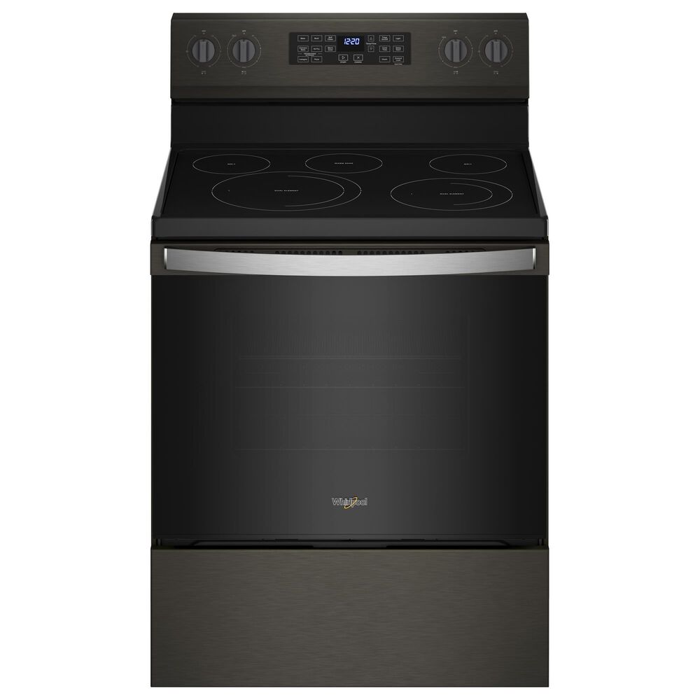 Whirlpool 5.3 Cu. Ft. Electric Range 5-in-1 Air Fry Oven in Fingerprint Resistant Black Stainless Steel, , large