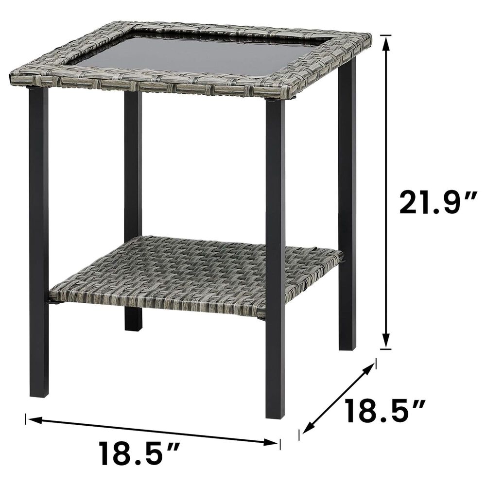 Sunwell Garden 3-Piece Patio Chat Set with Side Table in Beige, , large