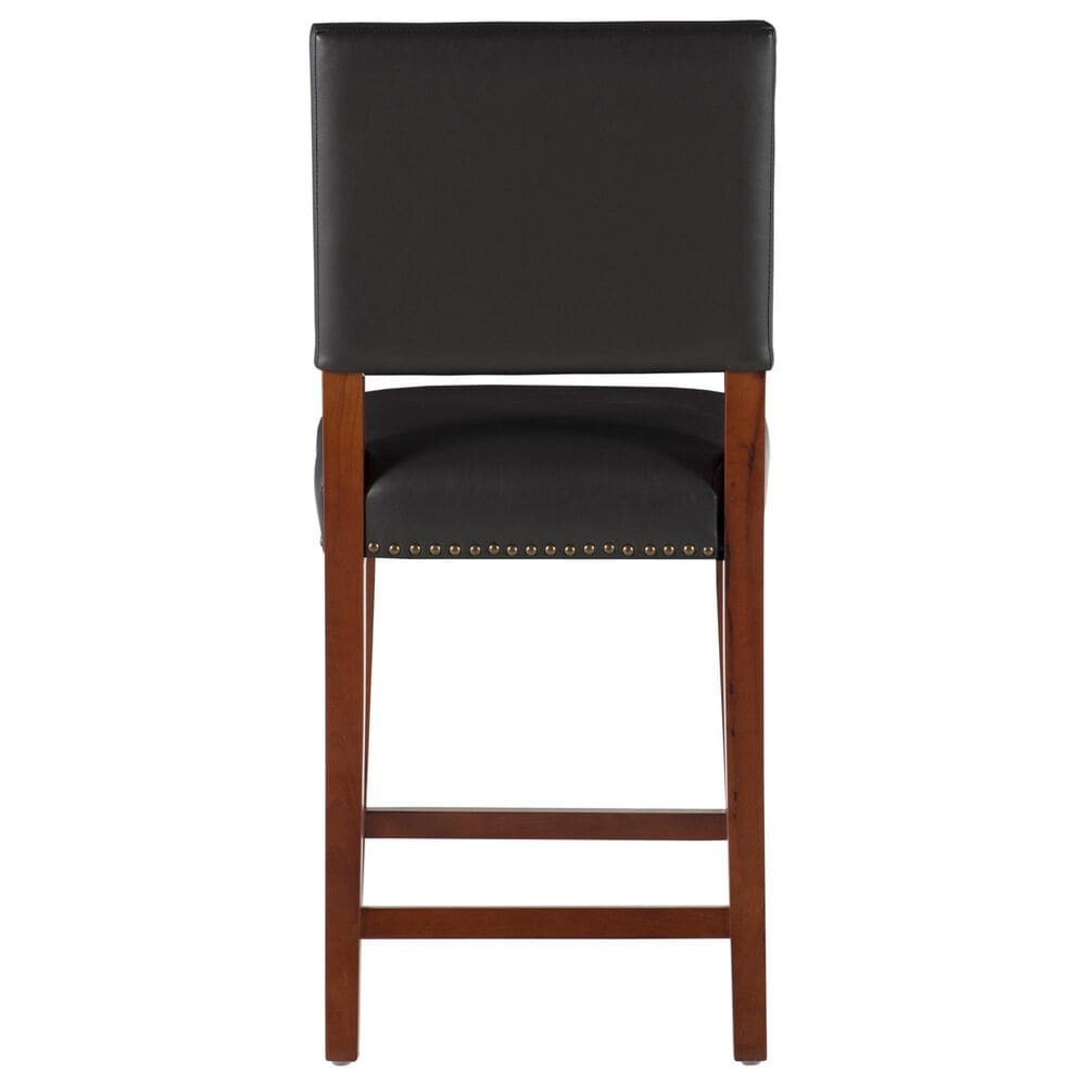 Linden Boulevard Brook Counter Stool with Black Upholstery in Cherry, , large