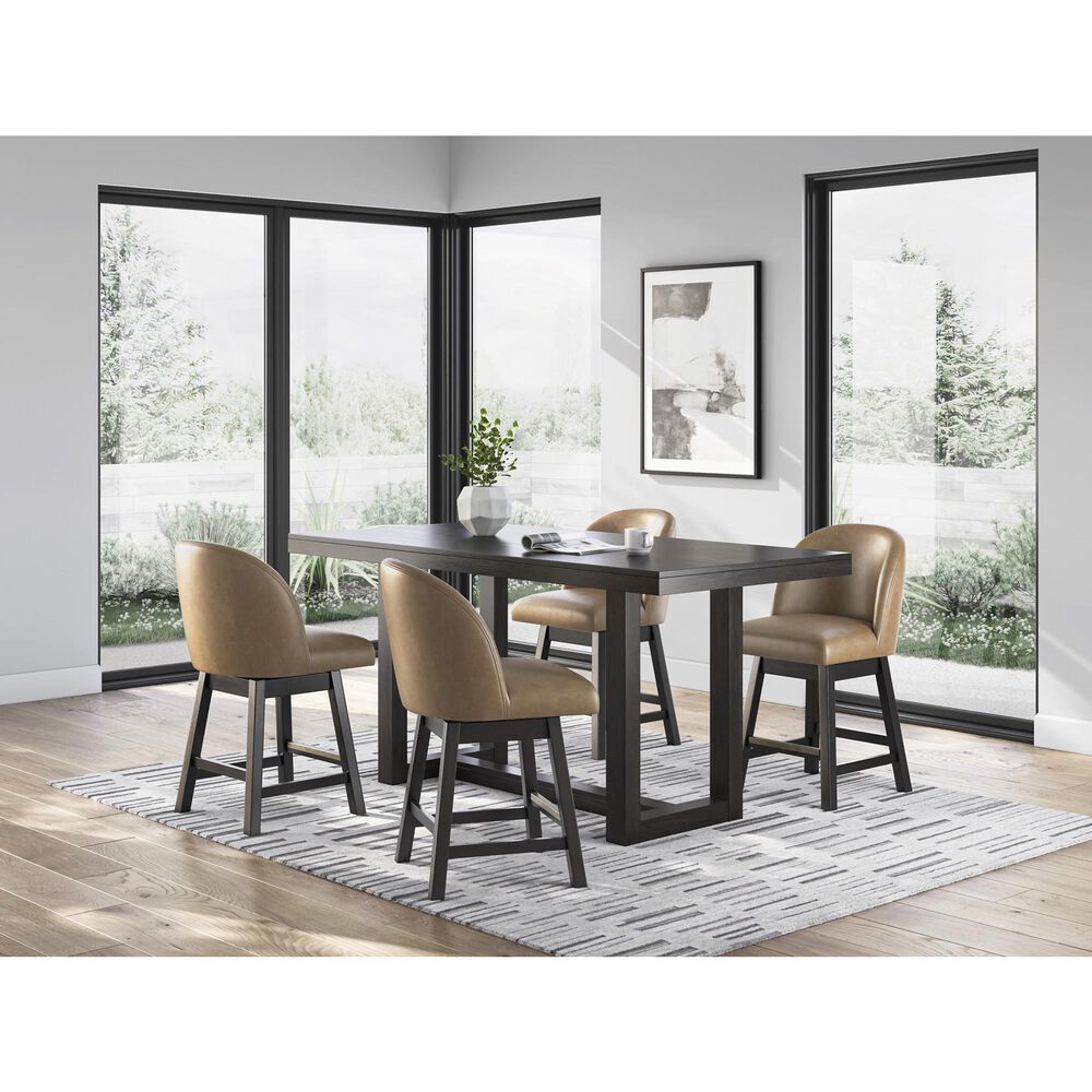 Ashley Neymorton 24.13" Swivel Counter Stool in Dark Grayish Brown, , large