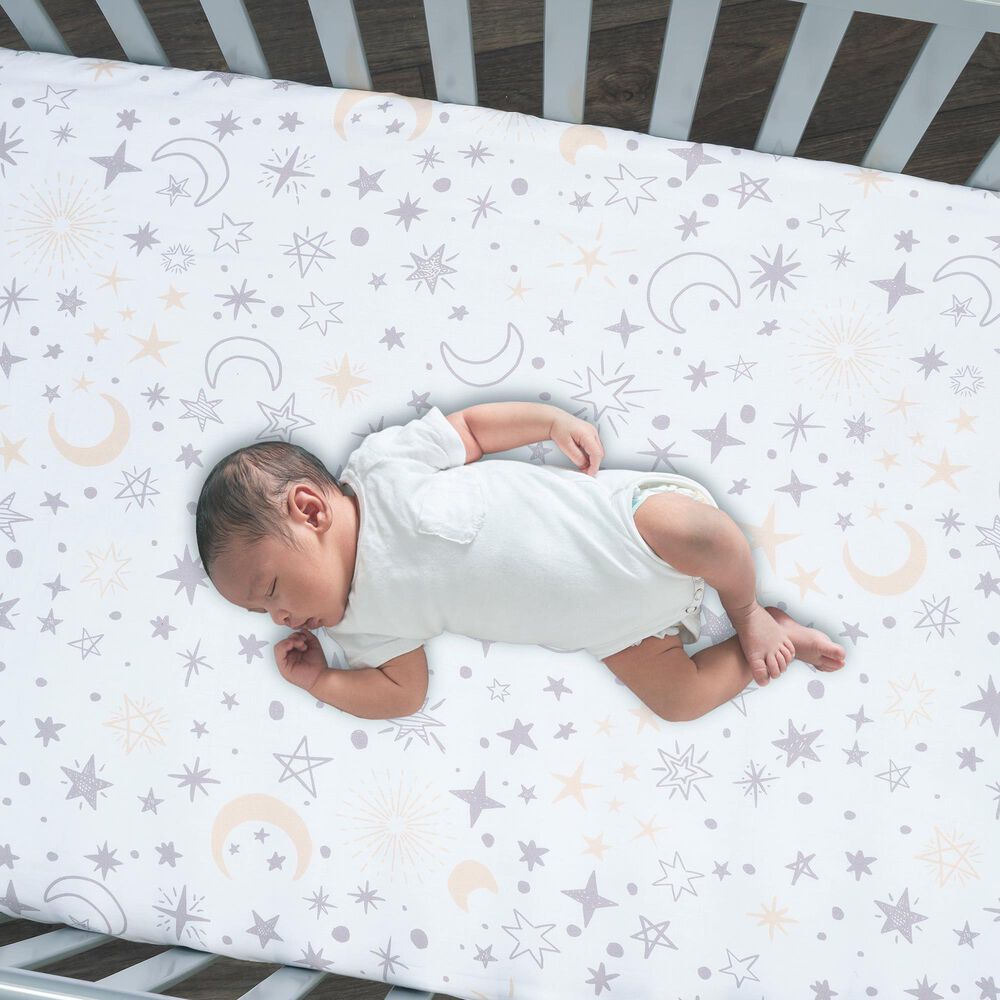 Lambs and Ivy Goodnight Moon 3-Piece Crib Bedding Set in White, Gray and Copper, , large