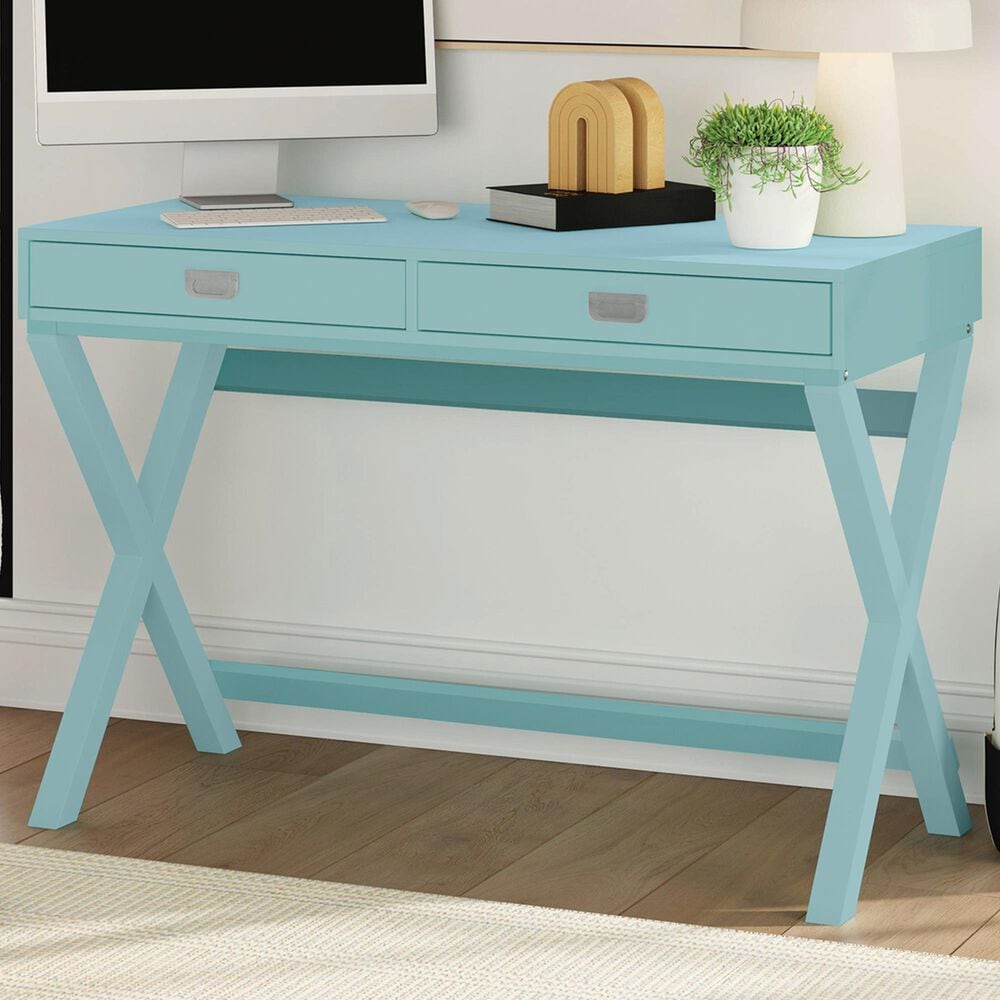 Linon Home Decor Peggy Writing Desk in Baby Blue, , large
