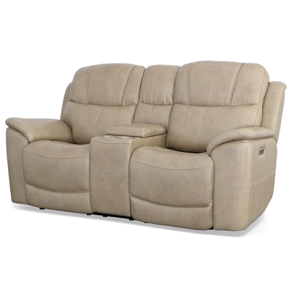 Flexsteel Crew Power Sofa and Loveseat Set in Pebble, , large