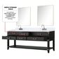 Lexora Home Norwalk 84" Double Bathroom Vanity in Brown Oak with White Cultured Marble Top  and Rectangle Sink, , large