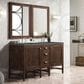 James Martin Vanities Addison 60" Double Bathroom Vanity in Mid-Century Acacia with 3 cm Parisien Bleu Quartz Top and Rectangular Sinks, , large