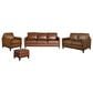 Italiano Furniture Weston 4-Piece Stationary Leather Living Room Set in Highland Brown, , large