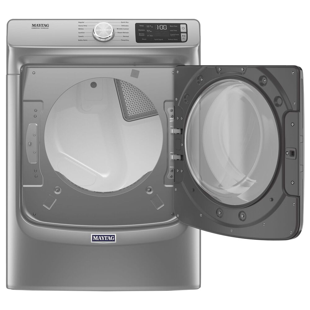 Maytag 4.8 Cu. Ft. Front Load Washer and 7.3 Cu. Ft. Gas Dryer Laundry Pair with Pedestal in Metallic Slate, , large