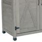 Hearth and Haven Outdoor Wooden Storage Cabinet with Metal Top and Adjustable Protective Footpad in Gray, , large
