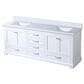 Lexora Home Dukes 80" Double Bathroom Vanity in White with 2 cm White Quartz Top and Rectangular Sinks, , large