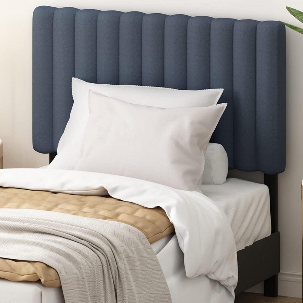 HOMLUX Roanne Twin Upholstered Tufted Headboard in Denim, , large