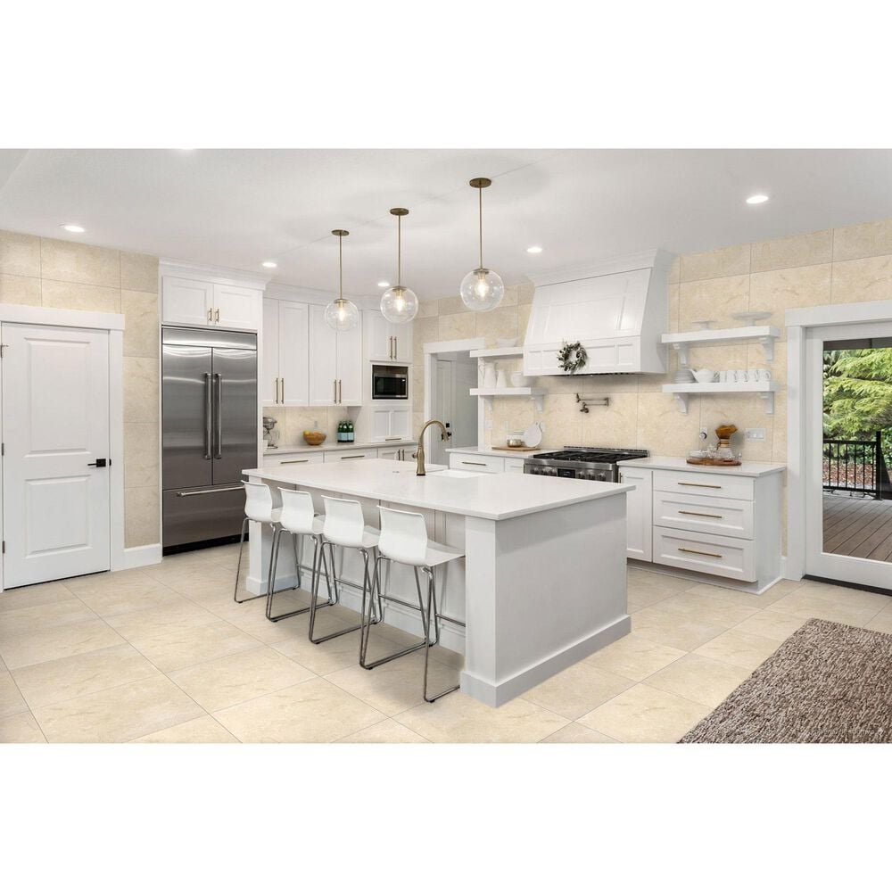 Emser Crema Marfil Plus 24&quot; x 24&quot; Marble Tile, , large