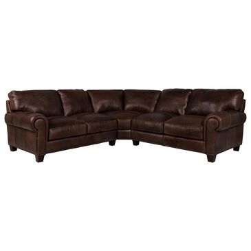 Softline 3-Piece L-Shaped Leather Sectional in Madison Espresso, , large