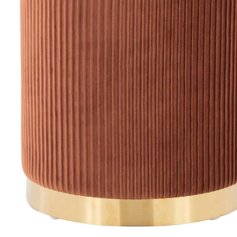 Lumisource Marla 2-Piece Nesting Pleated Ottoman Set in Light Brown, , large