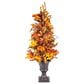 The Gerson Company 46" Pre-Lit Porch Tree with Pumpkins, Pinecones, and Berries in Orange, , large