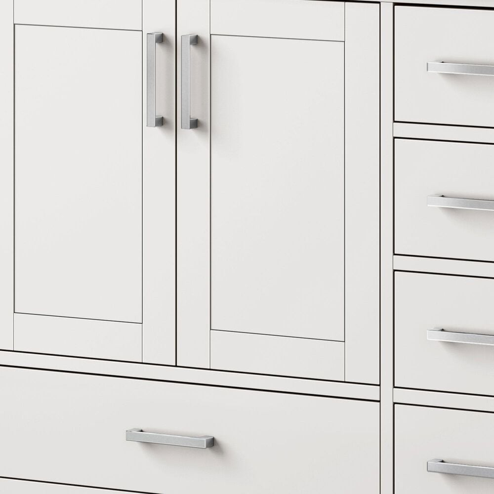 Lexora Home Jacques 60&quot; Double Bathroom Vanity in White with 2 cm White Cultured Marble Top and Rectangular Sinks, , large