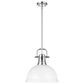Golden Lighting Duncan 1-Light Pendant with Rod and Matte White Shade in Chrome, , large