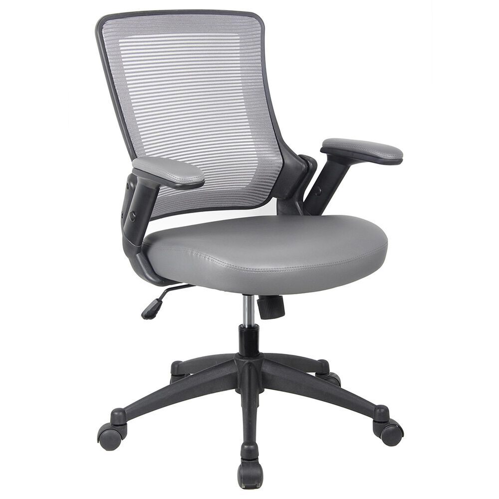 Rta Products Llc Mid-Back Mesh Task Office Chair with Height Adjustable Arms in Grey, , large