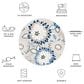 Safavieh Cabana 6"7" Round Grey and Blue Area Performance Rug, , large