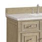 James Martin Vanities Lorelai 48" Single Vanity in Whitewashed Oak with 3 cm Victorian Silver Quartz Top, , large