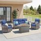 Sunwell Garden 4-Piece Firepit Set in Navy, , large