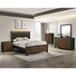 Crown Mark Nemy 3 Piece King LED Panel Bedroom Set in Brown, , large